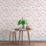 Papel de Parede Hexágonos em Tons de Rosa