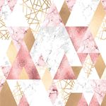 Papel de Parede Triângulos Rose Gold e Dourado