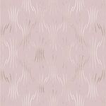 Papel de Parede Rose Gold com Linhas  Onduladas Douradas
