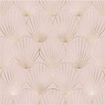 Papel de Parede Rose Gold com Conchas Douradas