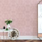 Papel de Parede Rose Gold com Linhas em Caracóis