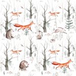 Papel de Parede Infantil com Animais na Floresta