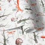 Papel de Parede Infantil com Animais na Floresta