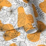 Papel De Parede Costela de Adão Abstrata Mostarda