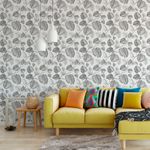 Papel de Parede Folhas Tropicais Preto e Branco