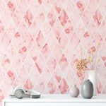 Papel de Parede Losangos Rosa Claro