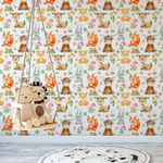 Papel de Parede Infantil Animais Aquarela