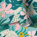 Papel de Parede Floral Costela de Adão Abstrato