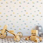 Papel de Parede Infantil Lua e Nuvens