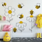 Adesivo de Parede Infantil Abelhinhas e Margaridas