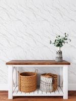 Papel de Parede Calacata Mármore Branco e Cinza