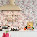 Papel de Parede Silver e Rose Geométrico