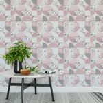 Papel de Parede Silver e Rose Geométrico