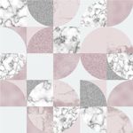 Papel de Parede Silver e Rose Geométrico