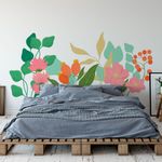 Adesivo de Parede Infantil Ramo de Flores e Folhas