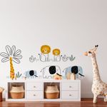 Adesivo de Parede Infantil Safari Elefante e Leão