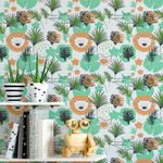 Papel de Parede Infantil Safari Folhas Tropicais