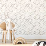 Papel de Parede Infantil Bolinhas Tons de Nude