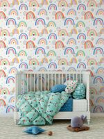 Papel de Parede Infantil Arco Íris Com Estrelas