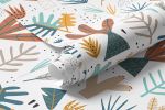Papel de Parede Infantil Selva Abstrata Fundo Branco