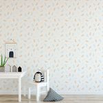 Papel de Parede Infantil Ramos Coloridos Tons Pastéis