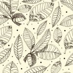 Papel de Parede Folhas Desenhadas