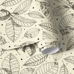 Papel de Parede Folhas Desenhadas