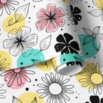 Papel de Parede Infantil Floral Bolas Coloridas Escandinavo Grande