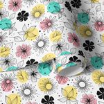 Papel de Parede Infantil Floral Bolas Coloridas Escandinavo Pequeno