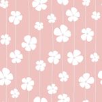 Papel de Parede Infantil Listras Floral Fundo Rosa