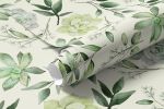Papel de Parede Folhagens e Suculentas Aquarela