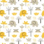 Papel de Parede Animais Hipopótamo e Elefante Safari