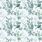 Papel de Parede Folhagens Eucalipto Aquarela