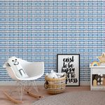 Papel de Parede Xadrez Irregular Azul