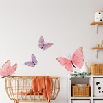 Adesivo de Parede Infantil Borboletas Aquarela