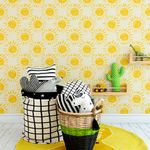 Papel de Parede Infantil Sol Desenho Padrão Grande