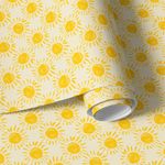 Papel de Parede Infantil Sol Desenho Padrão Pequeno