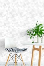 Papel de Parede Triângulos Em Tons de Cinza Claro
