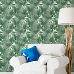 Papel de Parede Estampa de Folhas Tropicais