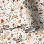 Papel de Parede Aquarela Flores e Borboletas