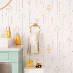 Papel de Parede Floral Delicado Minimalista - Flores Amarelas