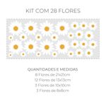 Kit Adesivo de Parede Infantil Margaridas