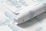 Papel de Parede Balões Aquarela Em Tons de Azul Claro