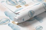 Papel de Parede Balões Aquarela Em Tons de Azul Claro II