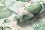 Papel de Parede Balões Aquarela Em Tons de Verde