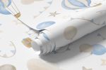 Papel de Parede Balões Aquarela Em Tons de Azul Bebê