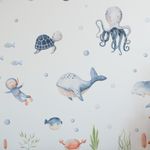 Kit Adesivos de Parede Aquarela Fundo do Mar