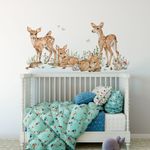 Adesivo de Parede Infantil Aquarela Cervos