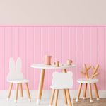 Papel de Parede Meia Parede Cercadinho Rosa Bebê