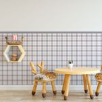 Papel de Parede Meia Parede Xadrez Lilás